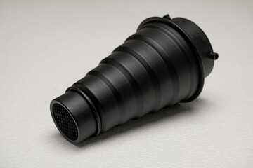 Black rubber funnel with mesh filter
