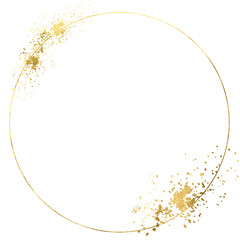 Round frame.Golden foil frame png transparent background. Premium design,wedding,vip cover template,grand opening,flyer