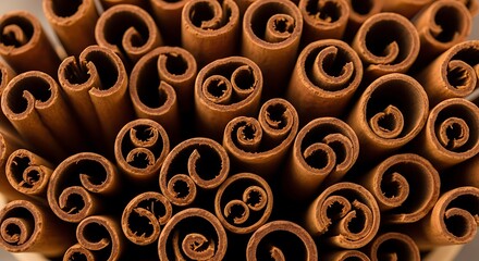Close Up Cinnamon Sticks Background.