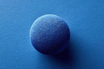 Textured blue sphere on blue background