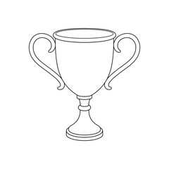 Hand drawn Kids drawing Cartoon Vector illustration trophy icon Isolated on White Background
