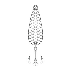 Hand drawn Kids drawing Cartoon Vector illustration fishing lure icon Isolated on White Background