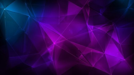 Fototapeta premium Futuristic glowing polygon grid in neon purple and blue tones abstract high resolution digital wallpaper design
