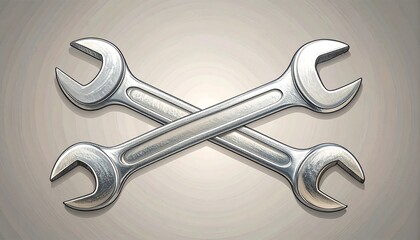 Two crossed wrenches on a subtle gradient background