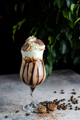 Indulgent and Decadent Chocolate Dessert Drink Brimming with Whipped Cream