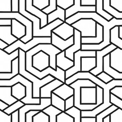 A modern abstract vector pattern featuring a seamless grid of interlocking hexagons and lines