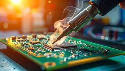 close up of a computer motherboard