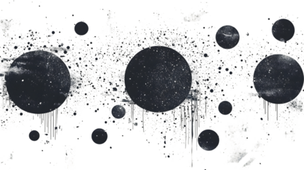 Grunge round shapes isolated on a transparent background