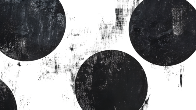 Grunge round shapes isolated on a transparent background