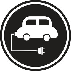 black eco car icon