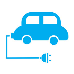 vector illustration of blue eco car