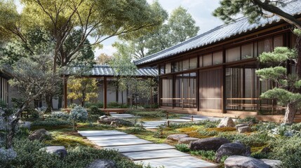 Serene Japanese Garden House
