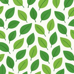 A seamless vector pattern of green leaves. Simple, clean, and natural design. Ideal for botanical, nature, or eco-friendly themes.