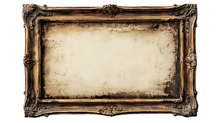 old photo frame texture isolated on a transparent background