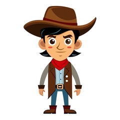 cartoon cowboy hat on transparent background