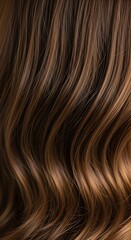 Naklejka premium Closeup View of Wavy Brown Hair.