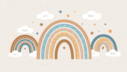 Cute rainbows and clouds