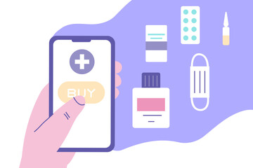 Online pharmacy mobile application concept