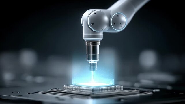 Robotic Arm Precisely Manipulating Chip Demonstrates Future Technology