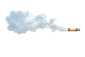 Cigarette smoke billowing in the air, showcasing a clear representation of smoking effects.