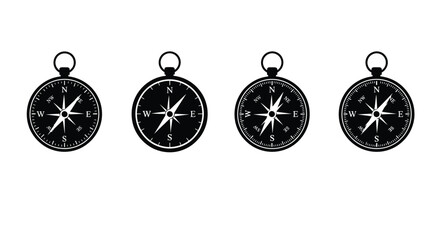 Vintage compass collection symbolizing navigation exploration adventure journey discovery vector