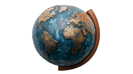 Planet earth globe from space isolated on a transparent background