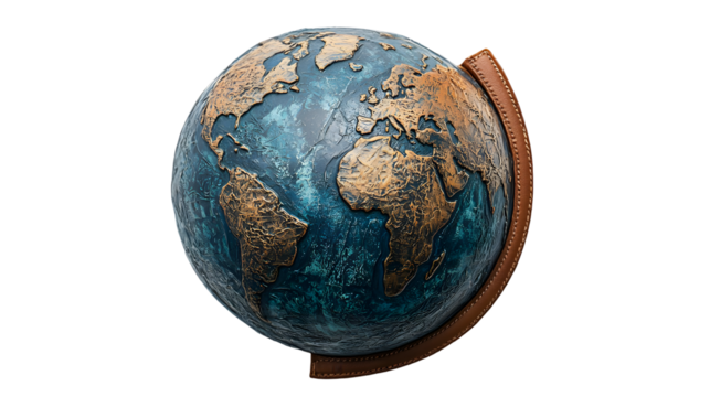 Planet earth globe from space isolated on a transparent background - Powered by Adobe