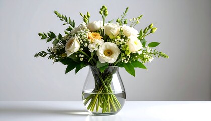 Elegant bouquet in clear vase