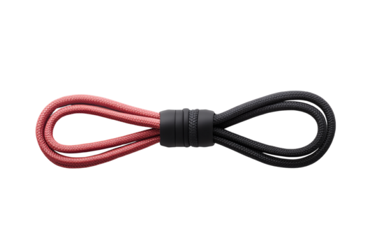 Colorful exercise resistance band for fitness training on a white isolate background.