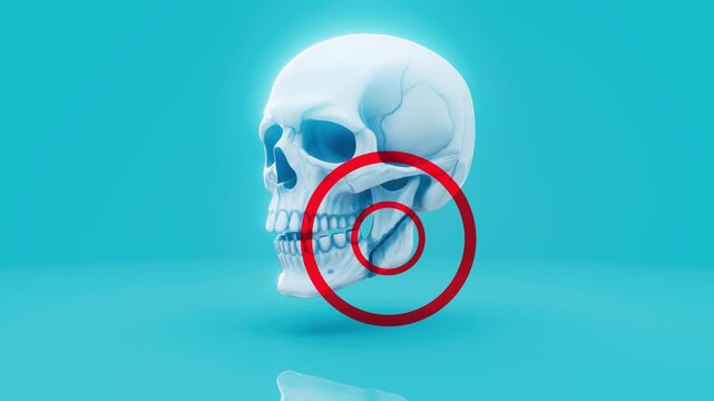 Conceptual 3D animation of a jaw fracture