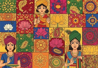 Vibrant Indian Cultural Design Pattern.