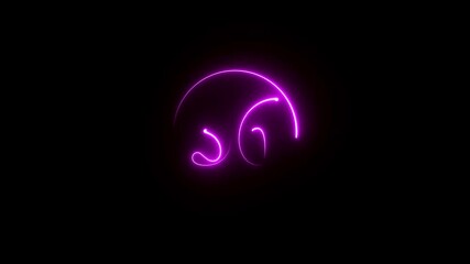 neon text 36 number countdown icon on black background, 4k animation. Bright neon glowing number 36 - Powered by Adobe