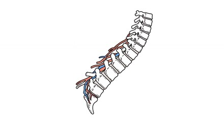 Human spine anatomy diagram