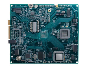Square Green Circuit Board Illustration, Transparent Background