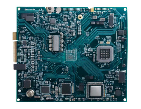 Square Green Circuit Board Illustration, Transparent Background