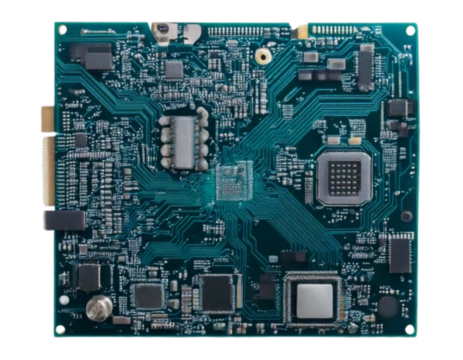 Square Green Circuit Board Illustration, Transparent Background