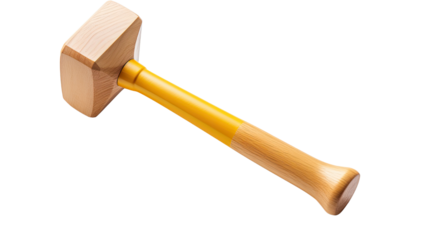 Colorful plastic toy hammer isolated on white background
