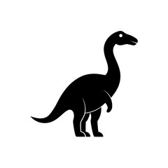 Obraz premium Silhouette of a long necked dinosaur art on transparent background