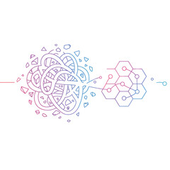 Obraz premium Streamlining Complexity: A Vector Illustration of Data Transformation and Problem-Solving for Modern Business