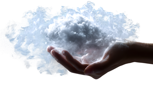 Holding Cloud Energy, isolated on transparent background