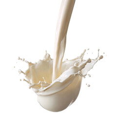 Milk Splashing From Jug Creating Dynamic Form Isolated On White Background