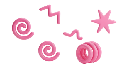 Playful pink shapes for creative designs offering a modern, fun and unique touch to your projects