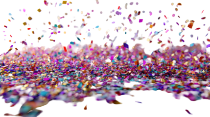 Vibrant confetti explosion on a surface