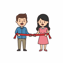 Celebratory Ribbon Cutting Ceremony with Happy Participants