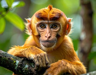 Fototapeta premium Close-up of a young monkey