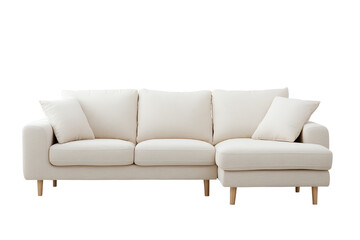 Modern beige sofa with cozy cushions, perfect for any living space.