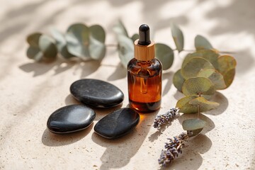 Essential oil and stones for relaxation