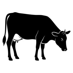 silhouette of a cow
