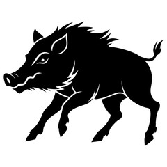 black silhouette of a pig