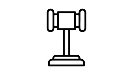 Gavel and sound block with transparent background